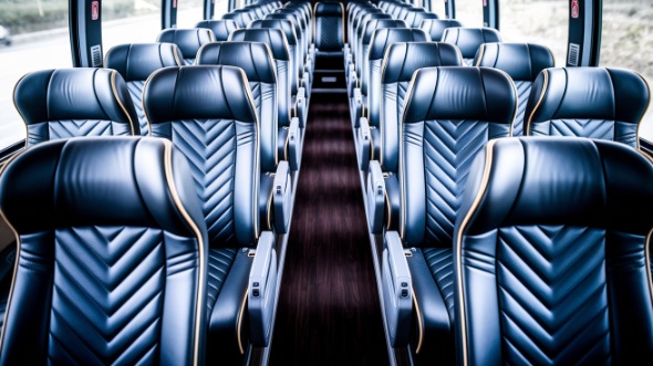 davenport 55 passenger charter bus inside