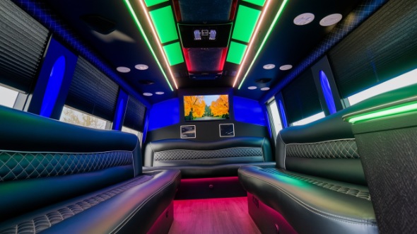 davenport party bus rental interior